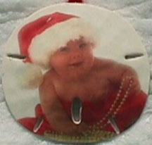 baby photo sand dollar ornament